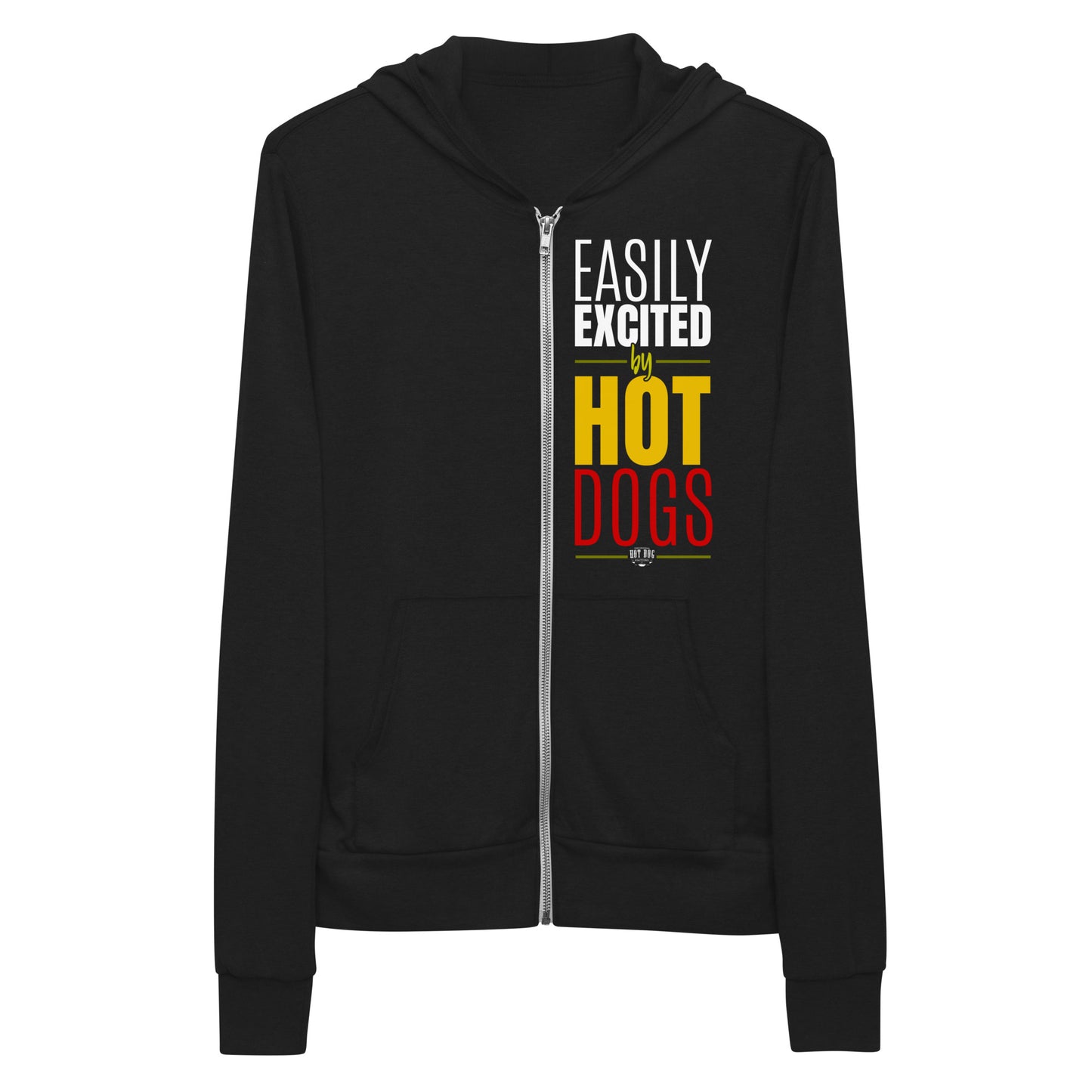 Easily Excited by Hot Dogs - Lightweight Zip Hoodie